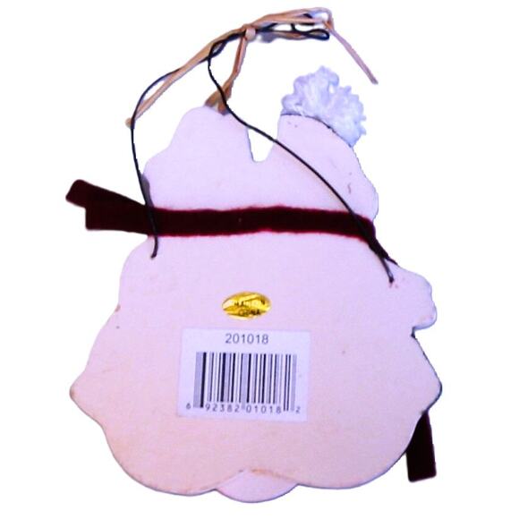 Christmas Ornament Hand Painted Wood Snowman Family with Clothing Accessories - Picture 2 of 2